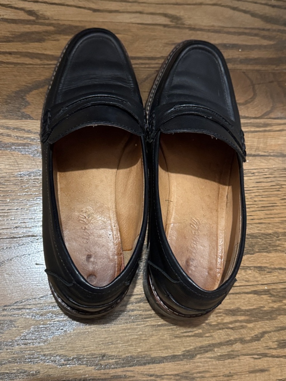Madewell Black Leather Lugsole Penny Loafers - 8 good condition - Picture 6 of 10